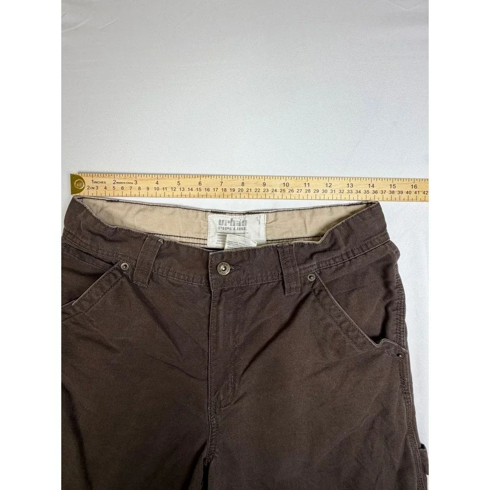 Urban Pipeline Y2K Boys Youth 18 Brown Canvas Cargo Utility Shorts